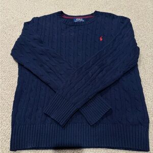 Boys Polo by Ralph Lauren Dark Blue Crewneck Sweater Size L (14/16)